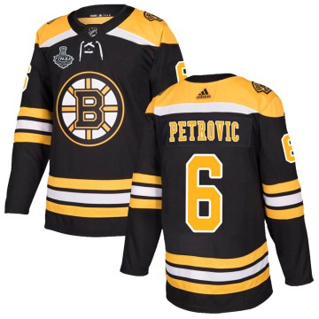 Authentic Adidas Men's Alex Petrovic Boston Bruins Home 2019 Stanley Cup Final Bound Jersey - Black