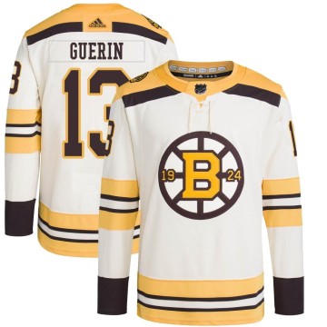 Authentic Adidas Men's Bill Guerin Boston Bruins 100th Anniversary Primegreen Jersey - Cream