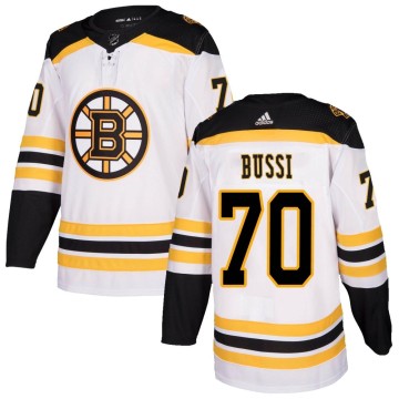Authentic Adidas Men's Brandon Bussi Boston Bruins Away Jersey - White