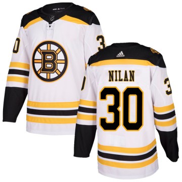 Authentic Adidas Men's Chris Nilan Boston Bruins Away Jersey - White