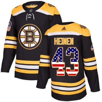 Authentic Adidas Men's Danton Heinen Boston Bruins USA Flag Fashion Jersey - Black