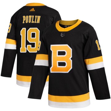 Authentic Adidas Men's Dave Poulin Boston Bruins Alternate Jersey - Black