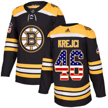 Authentic Adidas Men's David Krejci Boston Bruins USA Flag Fashion Jersey - Black