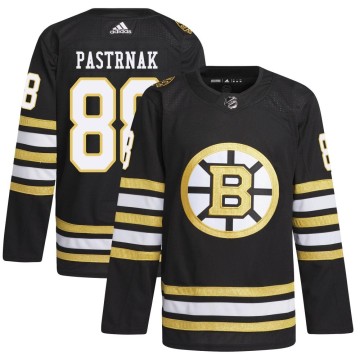 Authentic Adidas Men's David Pastrnak Boston Bruins 100th Anniversary Primegreen Jersey - Black