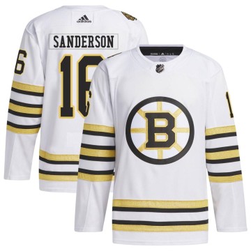 Authentic Adidas Men's Derek Sanderson Boston Bruins 100th Anniversary Primegreen Jersey - White