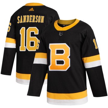 Authentic Adidas Men's Derek Sanderson Boston Bruins Alternate Jersey - Black