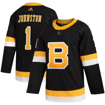 Authentic Adidas Men's Eddie Johnston Boston Bruins Alternate Jersey - Black