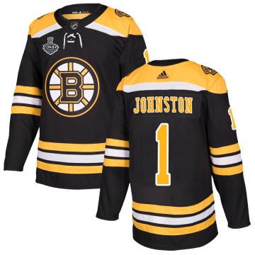 Authentic Adidas Men's Eddie Johnston Boston Bruins Home 2019 Stanley Cup Final Bound Jersey - Black