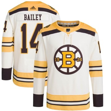 Authentic Adidas Men's Garnet Ace Bailey Boston Bruins 100th Anniversary Primegreen Jersey - Cream