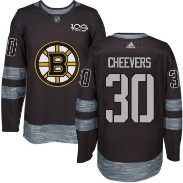 Authentic Adidas Men's Gerry Cheevers Boston Bruins 1917-2017 100th Anniversary Jersey - Black