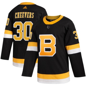 Authentic Adidas Men's Gerry Cheevers Boston Bruins Alternate Jersey - Black