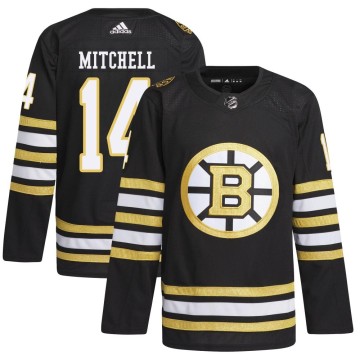 Authentic Adidas Men's Ian Mitchell Boston Bruins 100th Anniversary Primegreen Jersey - Black