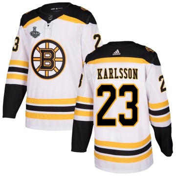 Authentic Adidas Men's Jakob Forsbacka Karlsson Boston Bruins Away 2019 Stanley Cup Final Bound Jersey - White