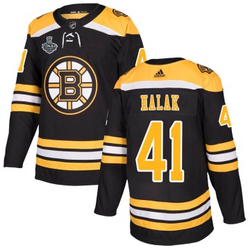Authentic Adidas Men's Jaroslav Halak Boston Bruins Home 2019 Stanley Cup Final Bound Jersey - Black