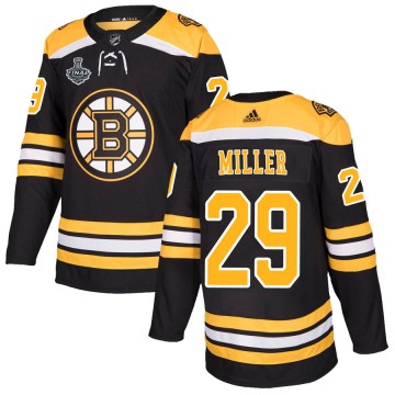 Authentic Adidas Men's Jay Miller Boston Bruins Home 2019 Stanley Cup Final Bound Jersey - Black