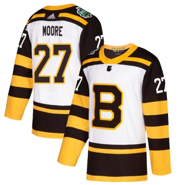 Authentic Adidas Men's John Moore Boston Bruins 2019 Winter Classic Jersey - White