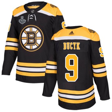 Authentic Adidas Men's Johnny Bucyk Boston Bruins Home 2019 Stanley Cup Final Bound Jersey - Black
