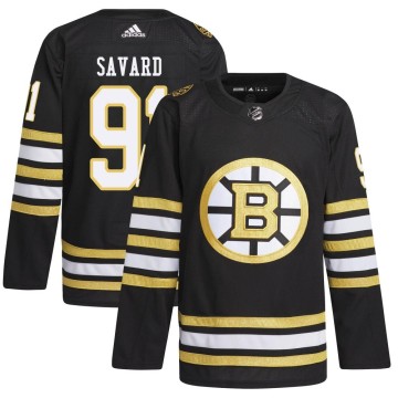 Authentic Adidas Men's Marc Savard Boston Bruins 100th Anniversary Primegreen Jersey - Black
