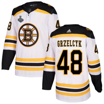 Authentic Adidas Men's Matt Grzelcyk Boston Bruins Away 2019 Stanley Cup Final Bound Jersey - White