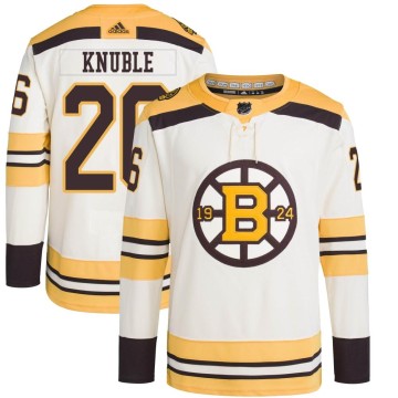 Authentic Adidas Men's Mike Knuble Boston Bruins 100th Anniversary Primegreen Jersey - Cream