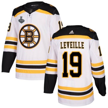 Authentic Adidas Men's Normand Leveille Boston Bruins Away 2019 Stanley Cup Final Bound Jersey - White