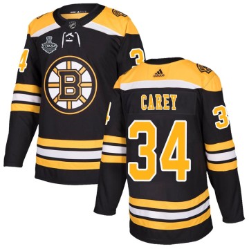 Authentic Adidas Men's Paul Carey Boston Bruins Home 2019 Stanley Cup Final Bound Jersey - Black