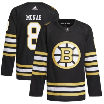 Authentic Adidas Men's Peter Mcnab Boston Bruins 100th Anniversary Primegreen Jersey - Black
