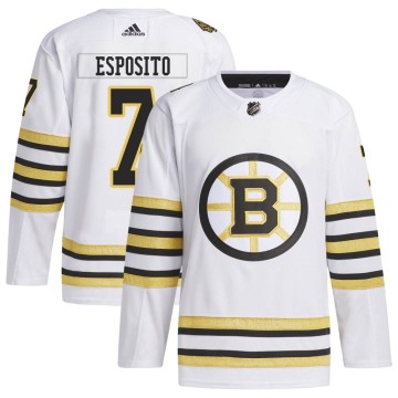 Authentic Adidas Men's Phil Esposito Boston Bruins 100th Anniversary Primegreen Jersey - White
