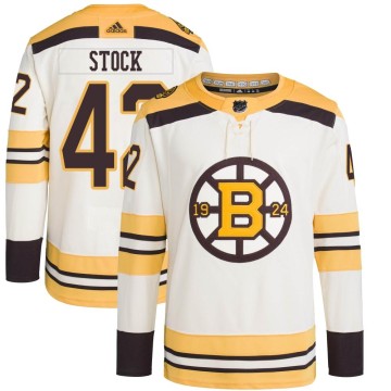 Authentic Adidas Men's Pj Stock Boston Bruins 100th Anniversary Primegreen Jersey - Cream
