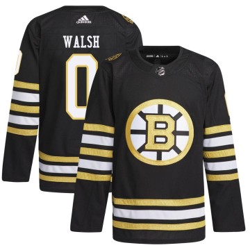 Authentic Adidas Men's Reilly Walsh Boston Bruins 100th Anniversary Primegreen Jersey - Black