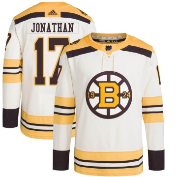 Authentic Adidas Men's Stan Jonathan Boston Bruins 100th Anniversary Primegreen Jersey - Cream