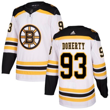 Authentic Adidas Men's Taylor Doherty Boston Bruins Away Jersey - White