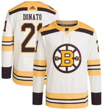 Authentic Adidas Men's Ted Donato Boston Bruins 100th Anniversary Primegreen Jersey - Cream
