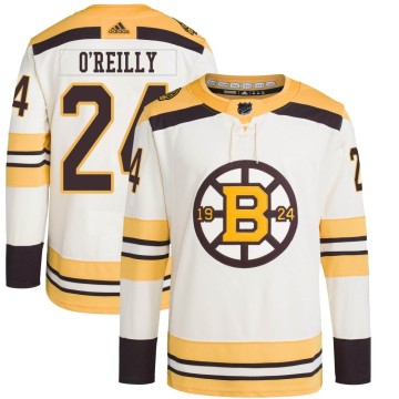 Authentic Adidas Men's Terry O'Reilly Boston Bruins 100th Anniversary Primegreen Jersey - Cream