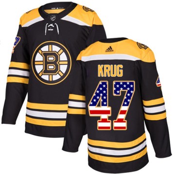 Authentic Adidas Men's Torey Krug Boston Bruins USA Flag Fashion Jersey - Black