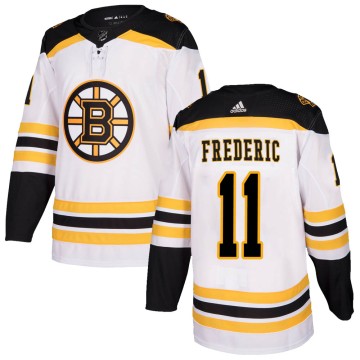 Authentic Adidas Men's Trent Frederic Boston Bruins Away Jersey - White