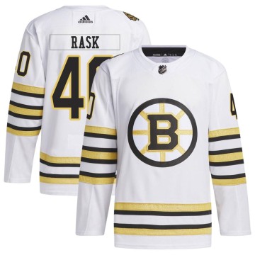 Authentic Adidas Men's Tuukka Rask Boston Bruins 100th Anniversary Primegreen Jersey - White