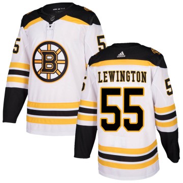 Authentic Adidas Men's Tyler Lewington Boston Bruins Away Jersey - White