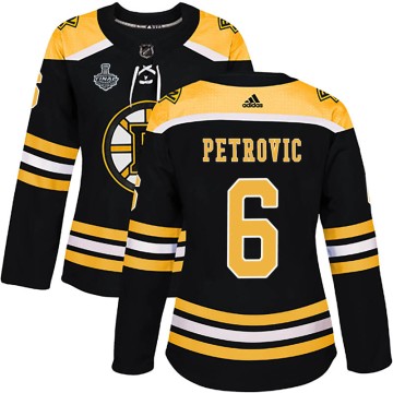 Authentic Adidas Women's Alex Petrovic Boston Bruins Home 2019 Stanley Cup Final Bound Jersey - Black