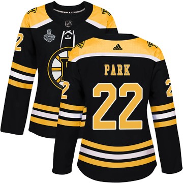 Authentic Adidas Women's Brad Park Boston Bruins Home 2019 Stanley Cup Final Bound Jersey - Black