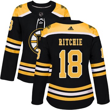 Authentic Adidas Women's Brett Ritchie Boston Bruins Home Jersey - Black