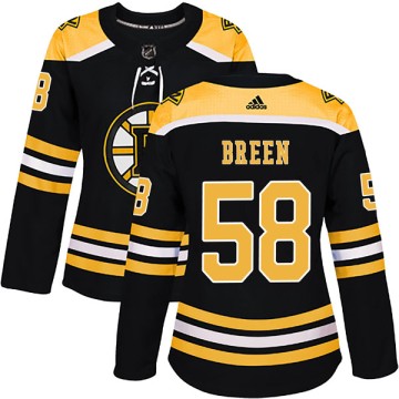 Authentic Adidas Women's Chris Breen Boston Bruins Home Jersey - Black