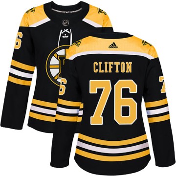 Authentic Adidas Women's Connor Clifton Boston Bruins Home Jersey - Black