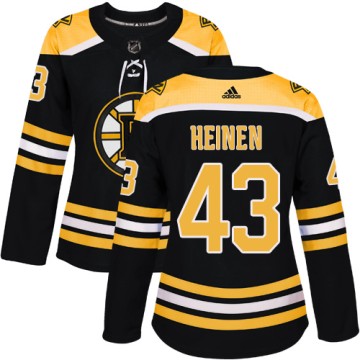 Authentic Adidas Women's Danton Heinen Boston Bruins Home Jersey - Black