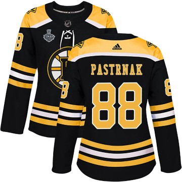Authentic Adidas Women's David Pastrnak Boston Bruins Home 2019 Stanley Cup Final Bound Jersey - Black