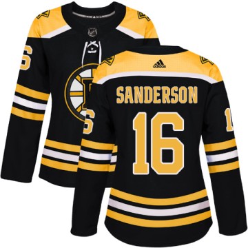 Authentic Adidas Women's Derek Sanderson Boston Bruins Home Jersey - Black