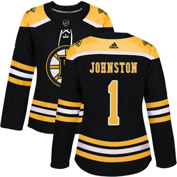 Authentic Adidas Women's Eddie Johnston Boston Bruins Home Jersey - Black
