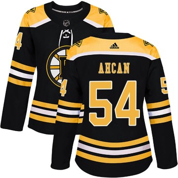 Authentic Adidas Women's Jack Ahcan Boston Bruins Home Jersey - Black