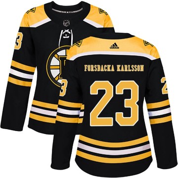Authentic Adidas Women's Jakob Forsbacka Karlsson Boston Bruins Home Jersey - Black