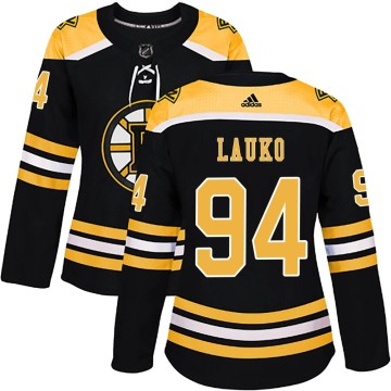 Authentic Adidas Women's Jakub Lauko Boston Bruins Home Jersey - Black